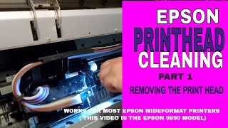 How To Remove The Printhead On A Epson 9890 Wide Format Printer for Cleaning - Part 1