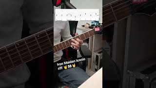 Iron Maiden iconic guitar riff with tabs