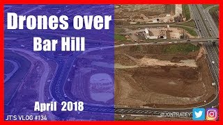 Drones over Bar Hill - Building the new A14 - April  2018