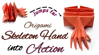 Origami Skeleton Hand Into Action | How to make paper skeleton hand | Halloween Series