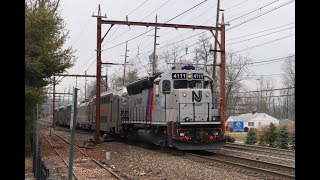 NJ Transit Trains on the Morris & Essex Line in Downtown Morris Plains - 3/23/23