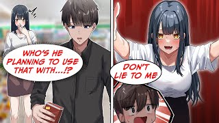 [Manga Dub] I tried to make her jealous by buying condoms in front of her... [RomCom]