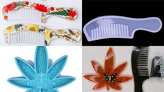 | Resin Art For Beginners🩵🦋| comb & leaf shape resin mold.