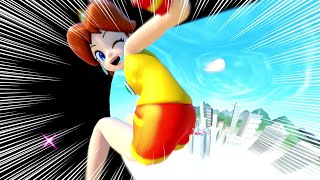 SSBU Giantess - (200x) Mega Daisy butt-stomps her opponents