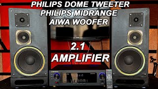 2.1 STEREO AUDIO SYSTEM | PHILIPS DOME TWEETER | PHILIPS MIDRANGE | AIWA WOOFER | REFLEX TECH WORLD