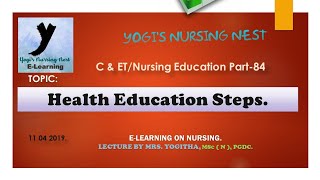 C & ET/ NE 84|Health education: steps