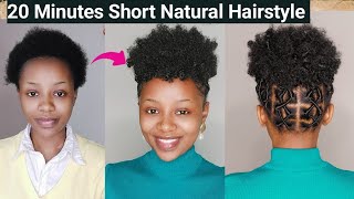 Quick Short Natural Hair In 20 Minutes,Criss Cross Hair Style